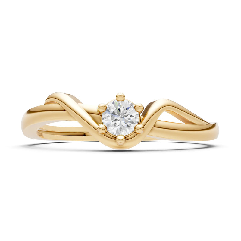 Diamond Dainty Sculpted Wave Ring