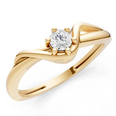Diamond Dainty Sculpted Wave Ring