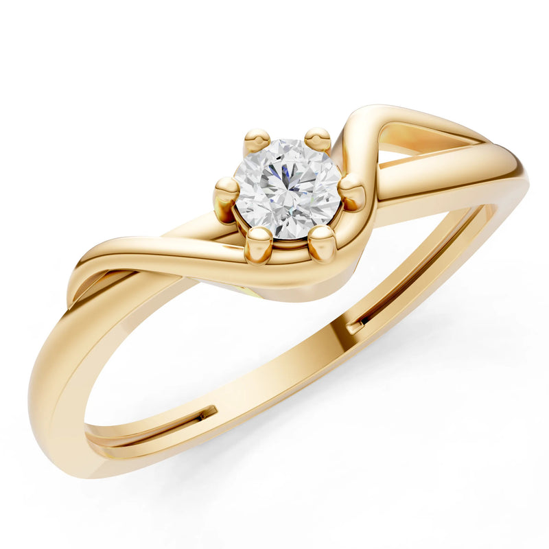 Diamond Dainty Sculpted Wave Ring