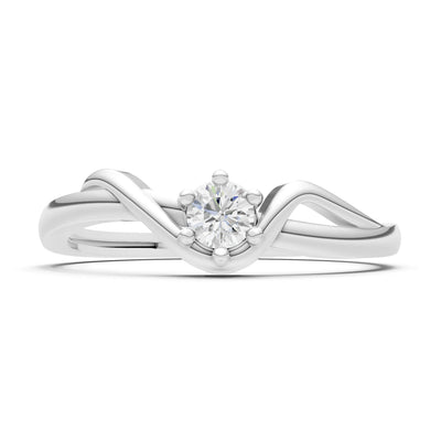 Diamond Dainty Sculpted Wave Ring