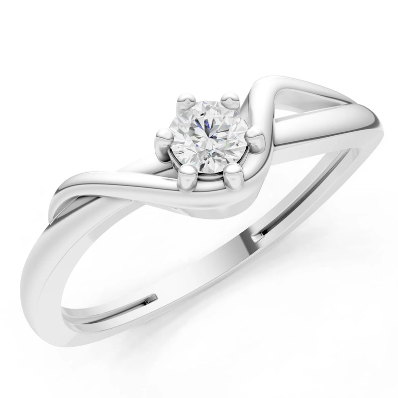 Diamond Dainty Sculpted Wave Ring