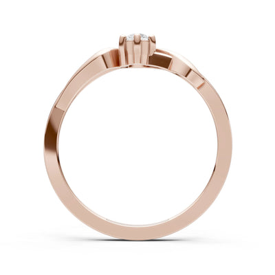 Diamond Dainty Sculpted Wave Ring