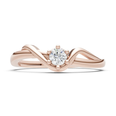 Diamond Dainty Sculpted Wave Ring