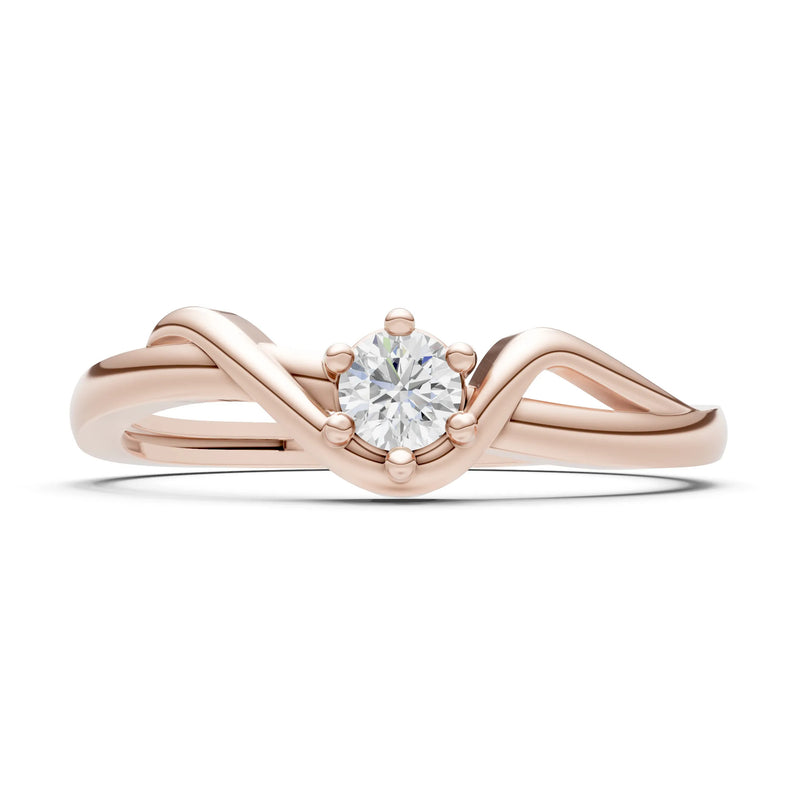 Diamond Dainty Sculpted Wave Ring