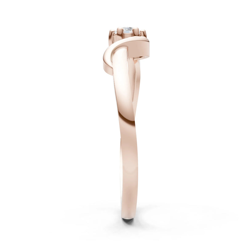 Diamond Dainty Sculpted Wave Ring