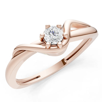Diamond Dainty Sculpted Wave Ring