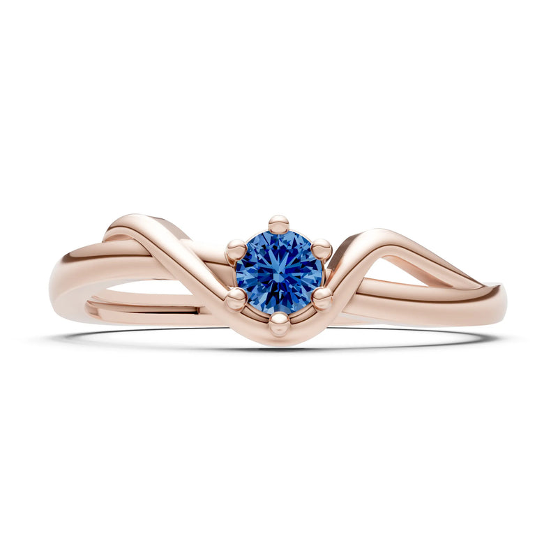 London Blue Topaz Dainty Sculpted Wave Ring