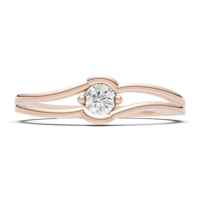 Diamond Dainty Bypass Embrace Ring