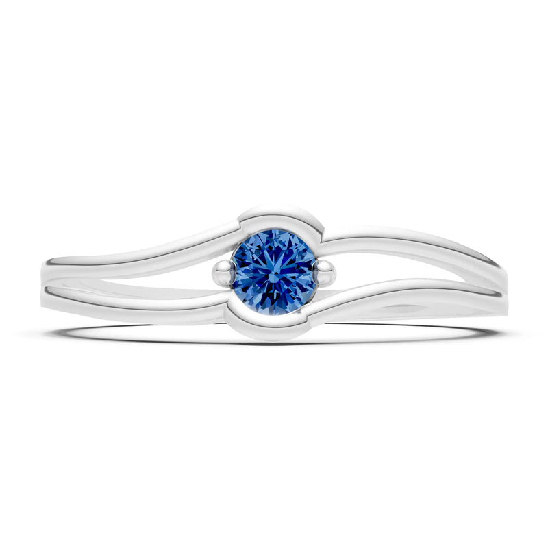 London Blue Topaz Dainty Bypass Embrace Ring