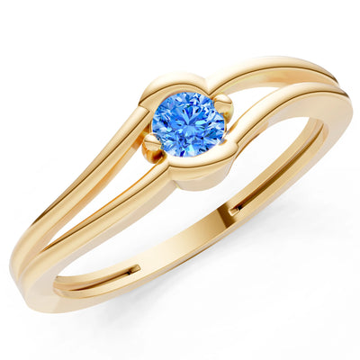 Swiss Blue Topaz Dainty Bypass Embrace Ring