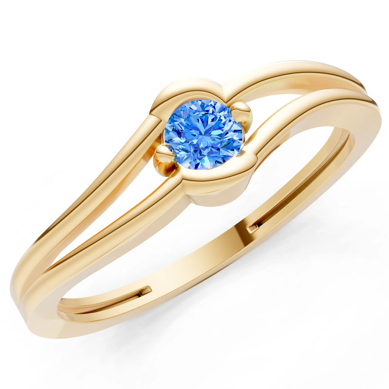 Swiss Blue Topaz Dainty Bypass Embrace Ring
