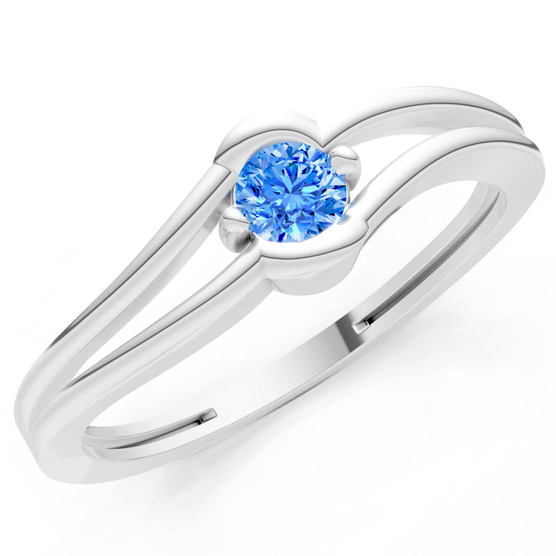 Swiss Blue Topaz Dainty Bypass Embrace Ring