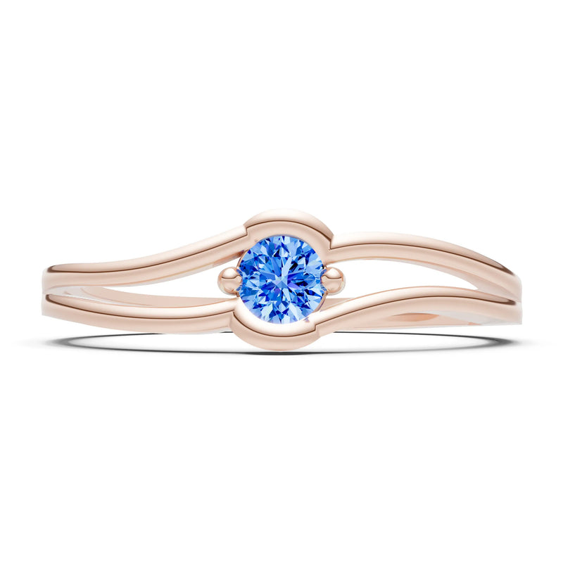 Swiss Blue Topaz Dainty Bypass Embrace Ring
