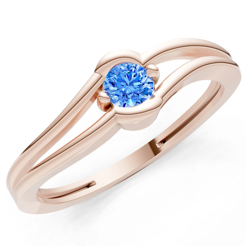 Swiss Blue Topaz Dainty Bypass Embrace Ring