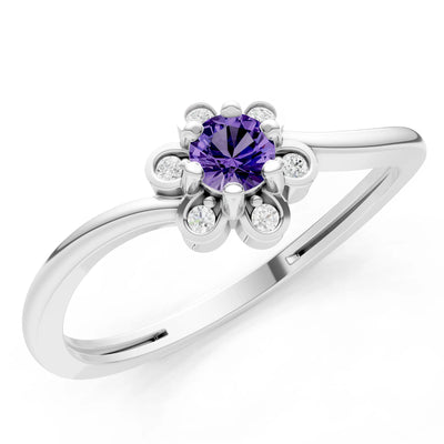 Dainty Floral Cluster Accent Ring