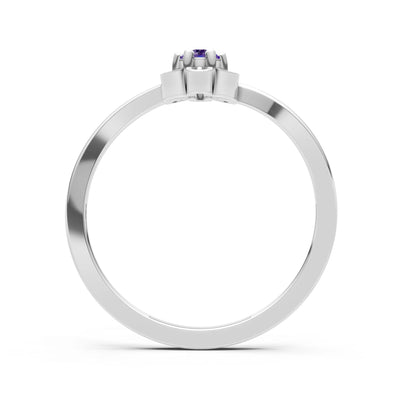 Amethyst Dainty Floral Cluster Accent Ring