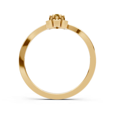 Citrine Dainty Floral Cluster Accent Ring