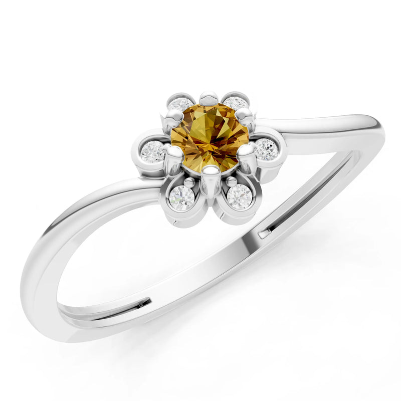 Dainty Floral Cluster Accent Ring