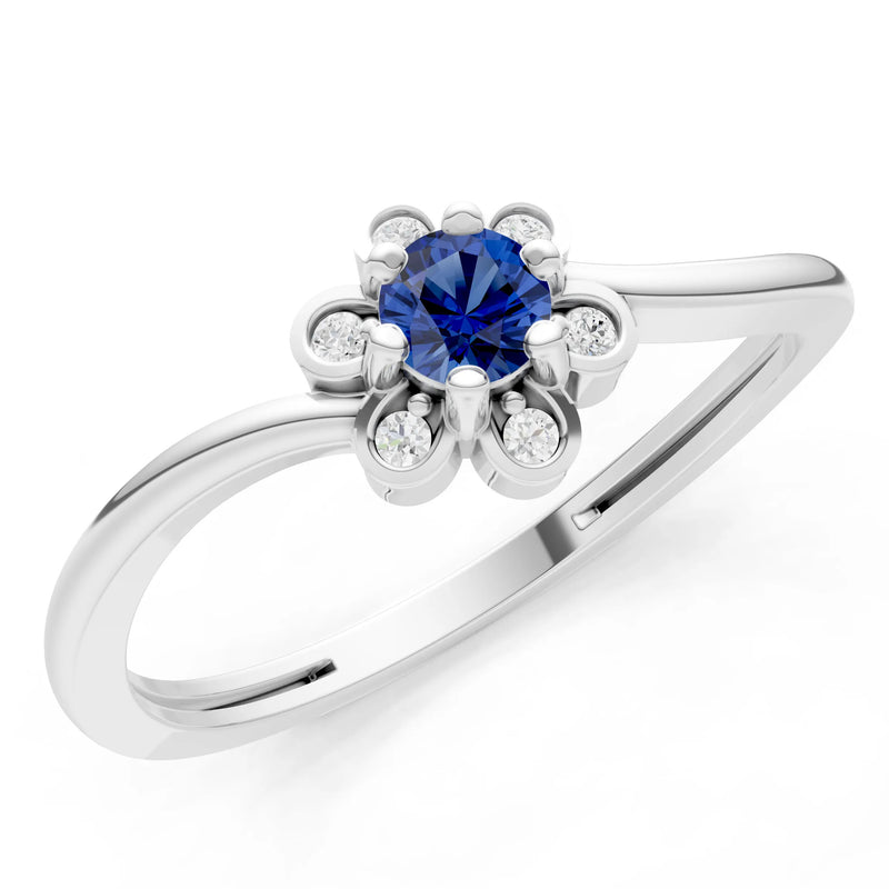 Dainty Floral Cluster Accent Ring