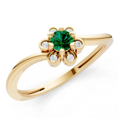 Dainty Floral Cluster Accent Ring