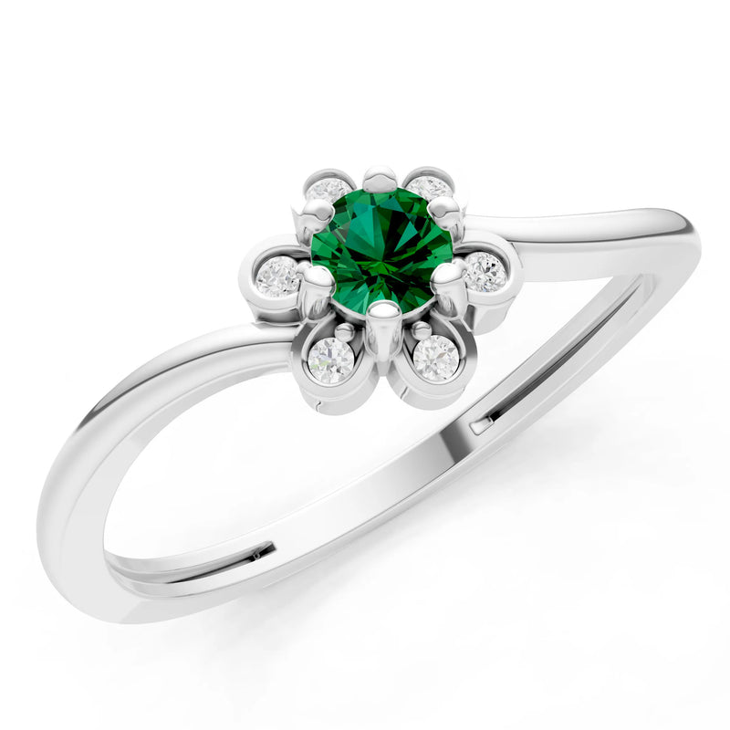 Dainty Floral Cluster Accent Ring