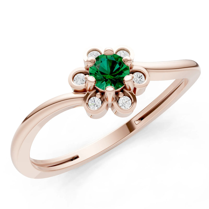 Dainty Floral Cluster Accent Ring