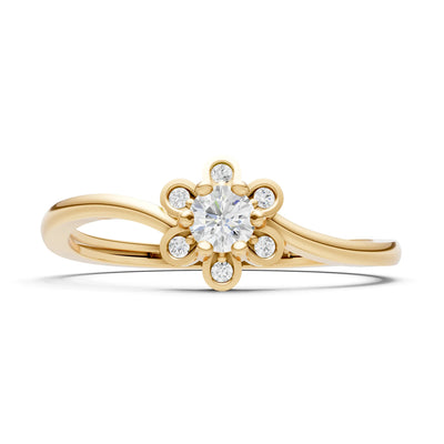 Diamond Dainty Floral Cluster Accent Ring