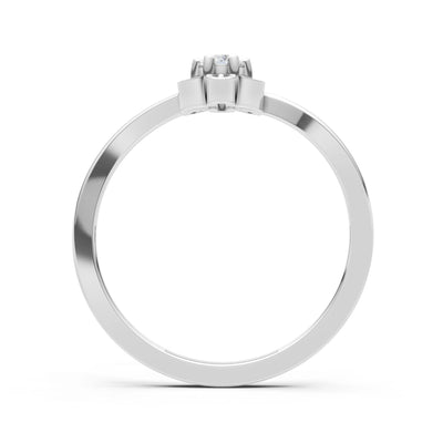 Diamond Dainty Floral Cluster Accent Ring