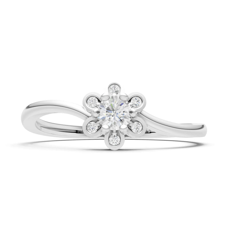 Diamond Dainty Floral Cluster Accent Ring