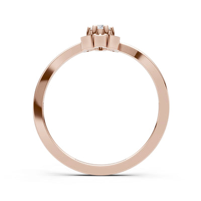 Diamond Dainty Floral Cluster Accent Ring