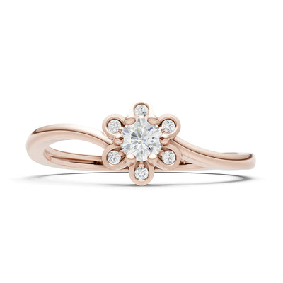 Diamond Dainty Floral Cluster Accent Ring