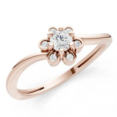 Diamond Dainty Floral Cluster Accent Ring