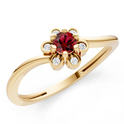 Dainty Floral Cluster Accent Ring