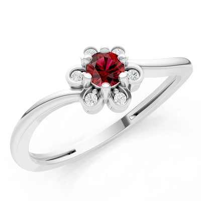 Dainty Floral Cluster Accent Ring