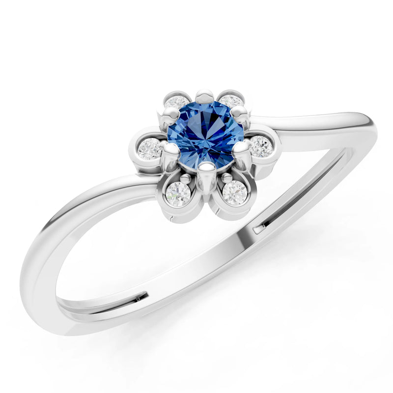 Dainty Floral Cluster Accent Ring