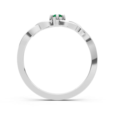 Emerald Dainty Celtic-Inspired Interwoven Ring