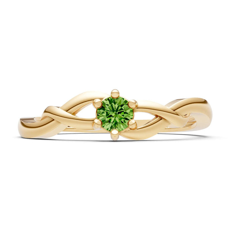 Peridot Dainty Celtic-Inspired Interwoven Ring
