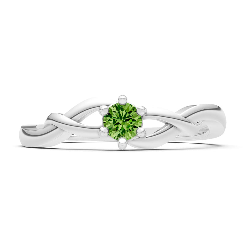 Peridot Dainty Celtic-Inspired Interwoven Ring