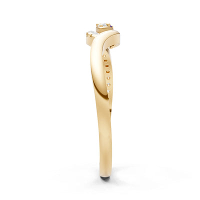 Dainty Pavé Curve Band Accent Ring