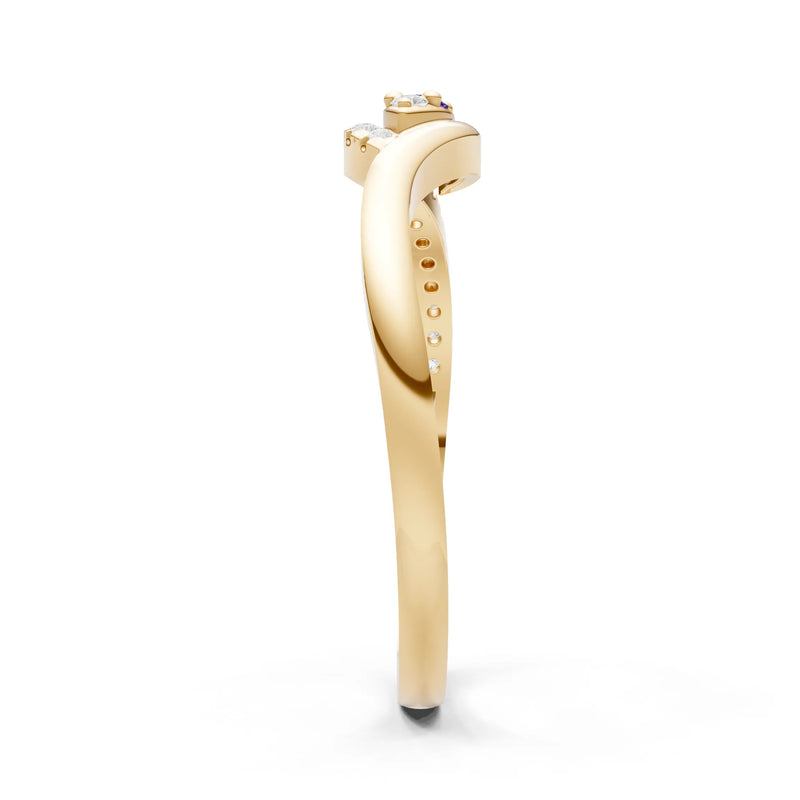 Dainty Pavé Curve Band Accent Ring