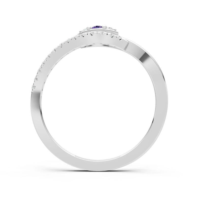 Dainty Pavé Curve Band Accent Ring