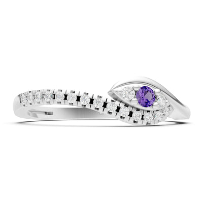 Dainty Pavé Curve Band Accent Ring
