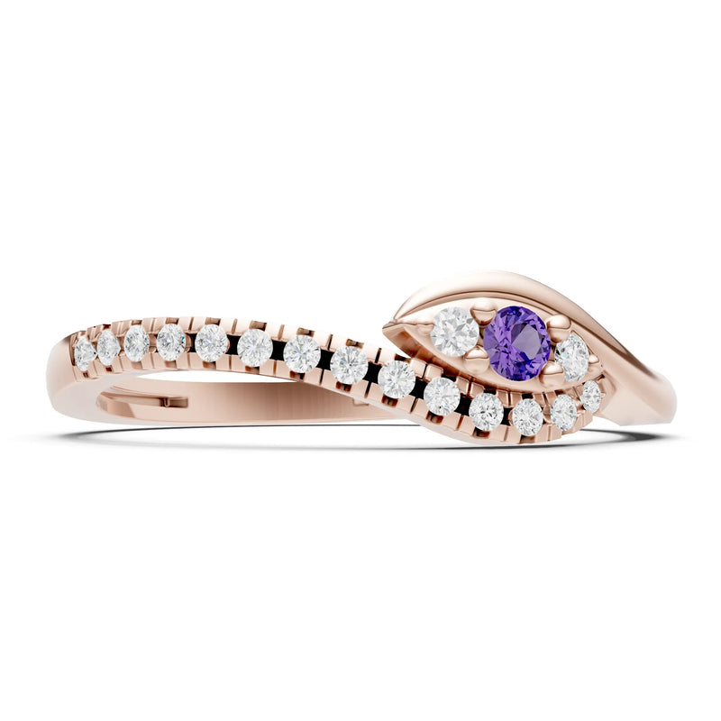 Dainty Pavé Curve Band Accent Ring