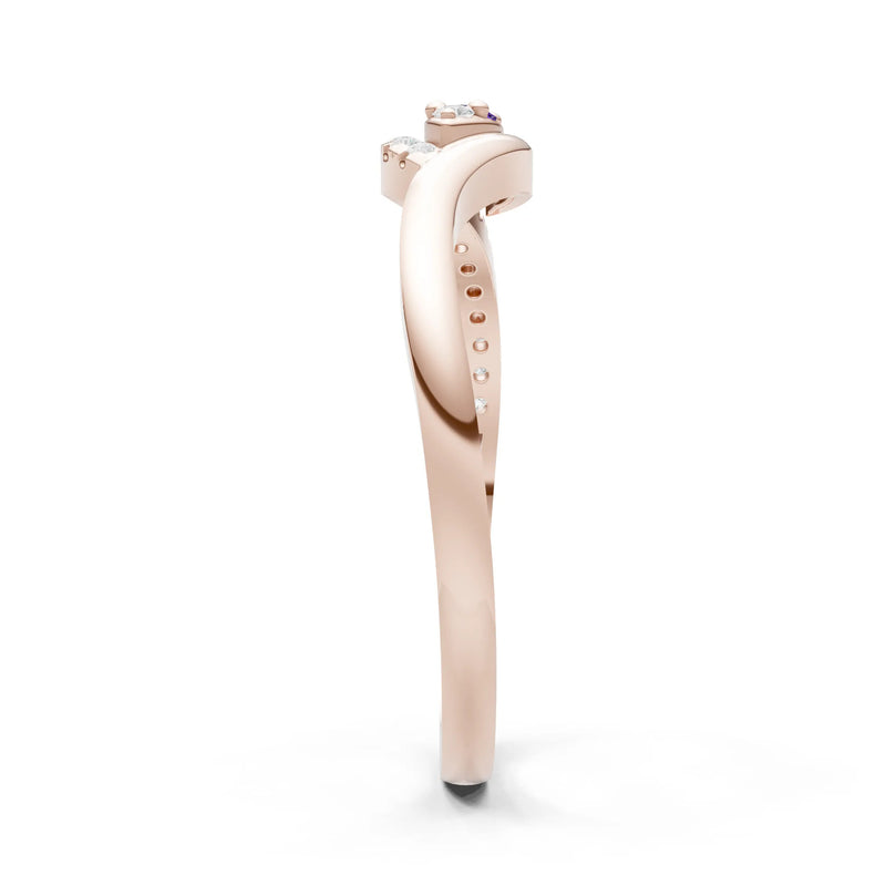 Dainty Pavé Curve Band Accent Ring