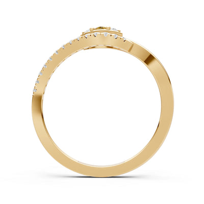 Dainty Pavé Curve Band Accent Ring