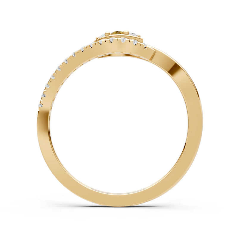 Dainty Pavé Curve Band Accent Ring