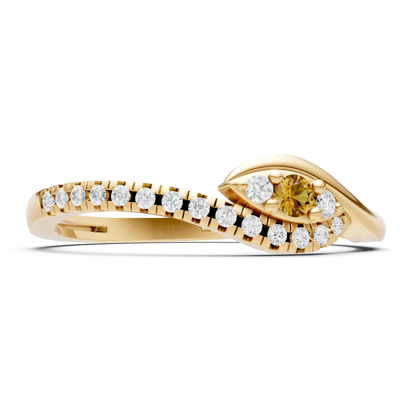 Dainty Pavé Curve Band Accent Ring