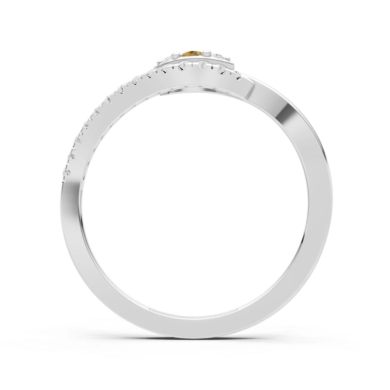 Dainty Pavé Curve Band Accent Ring