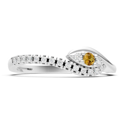 Dainty Pavé Curve Band Accent Ring