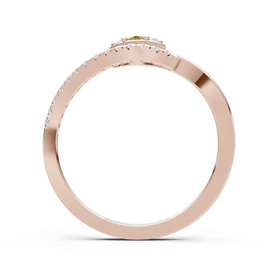 Dainty Pavé Curve Band Accent Ring